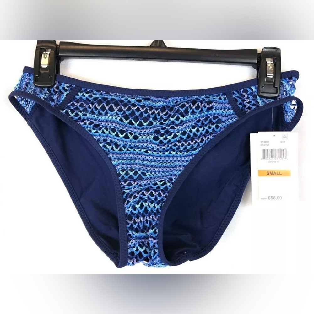 Becca Womens Hipster Bikini Bottom Blue Size Small